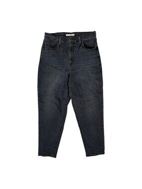 Levi's Jeans Women's 31 Black High Waisted Mom Tapered Leg Denim Red Tab